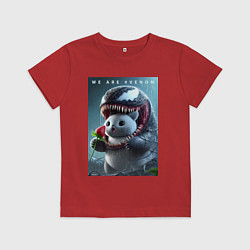 Футболка хлопковая детская Kitten-Venom meme, цвет: красный