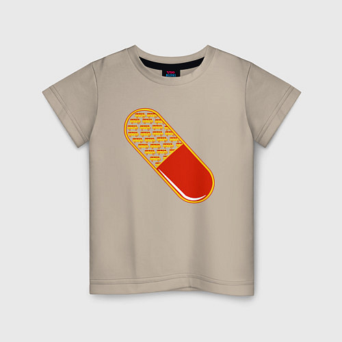 Детская футболка Таблетка / Миндальный – фото 1