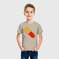 Футболка хлопковая детская Таблетка, цвет: миндальный — фото 2