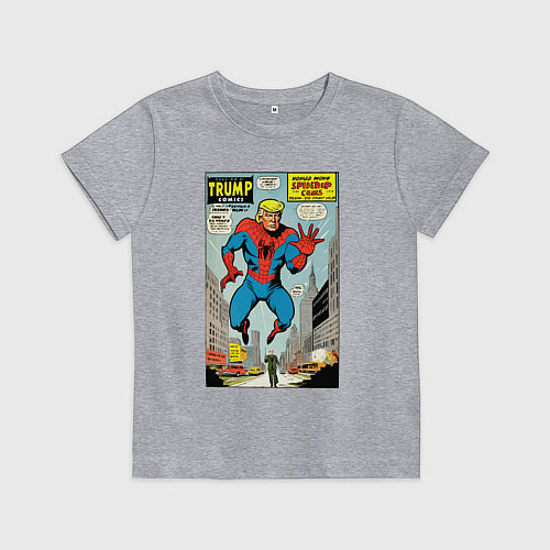 Детская футболка Spider-Trump - ai art fantasy / Меланж – фото 1