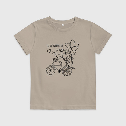 Детская футболка Будь моим Валентином / Миндальный – фото 1