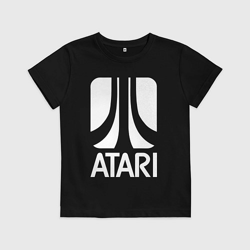 Детская футболка Atari logo white / Черный – фото 1