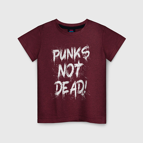 Детская футболка Punk not dead / Меланж-бордовый – фото 1