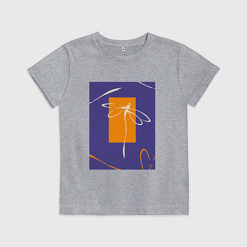 Детская футболка Силуэт стрекозы-коллаж / Меланж – фото 1