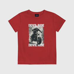 Футболка хлопковая детская Devil ride, цвет: красный