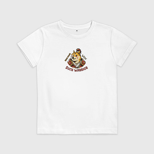 Детская футболка Сиба ину воин варвар / Белый – фото 1