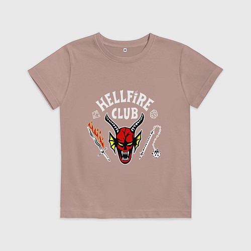 Детская футболка Клуб адского пламени / Пыльно-розовый – фото 1