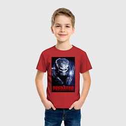 Футболка хлопковая детская Predator in the helmet, цвет: красный — фото 2