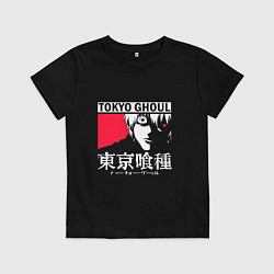Футболка хлопковая детская Токийский Гуль Кен, цвет: черный