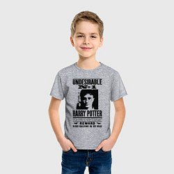 Футболка хлопковая детская Harry Potter - wanted, цвет: меланж — фото 2