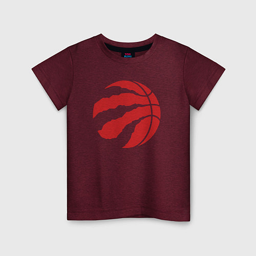 Детская футболка Raptors ball / Меланж-бордовый – фото 1