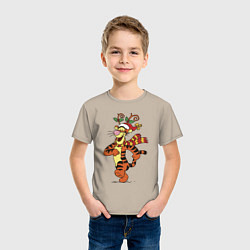 Футболка хлопковая детская Winnie the pooh - tigger, цвет: миндальный — фото 2