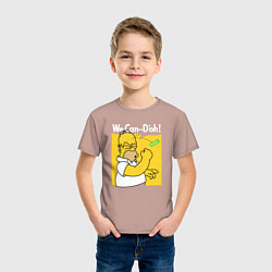 Футболка хлопковая детская Homer can doh, цвет: пыльно-розовый — фото 2