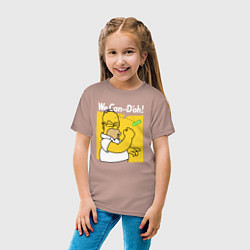 Футболка хлопковая детская Homer can doh, цвет: пыльно-розовый — фото 2
