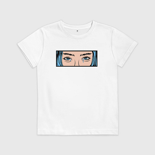 Детская футболка Грустные глаза / Белый – фото 1