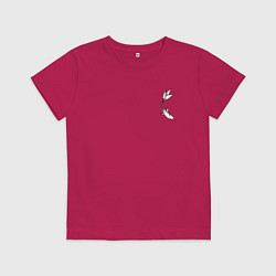 Футболка хлопковая детская Черная рыбка для пары, цвет: маджента