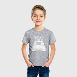 Футболка хлопковая детская Напиши историю, цвет: меланж — фото 2