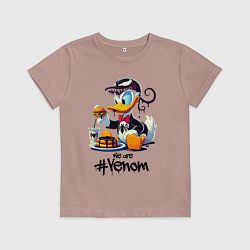 Футболка хлопковая детская Venom-Duck and fastfood, цвет: пыльно-розовый
