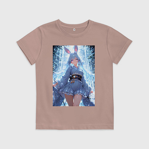 Детская футболка Зайка в гармонии с природой / Пыльно-розовый – фото 1