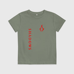 Футболка хлопковая детская Assassins creed - shadows red, цвет: авокадо