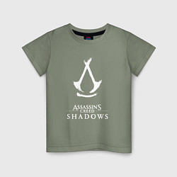 Футболка хлопковая детская Assassins creed - shadows white, цвет: авокадо
