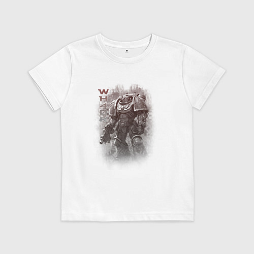 Детская футболка Мощный космодесантник / Белый – фото 1