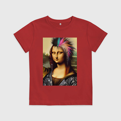 Детская футболка Mona Lisa - punks not dead / Красный – фото 1