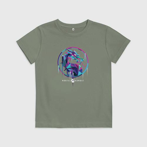 Детская футболка Мортал Комбат Саб-Зиро эмблема / Авокадо – фото 1