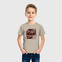 Футболка хлопковая детская Автомобили для стритрейсинга, цвет: миндальный — фото 2