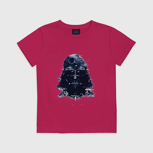 Детская футболка Дарт вейдер мазайка / Маджента – фото 1
