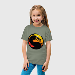 Футболка хлопковая детская Mortal kombat logo, цвет: авокадо — фото 2