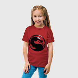 Футболка хлопковая детская Смертельная битва - логотип, цвет: красный — фото 2
