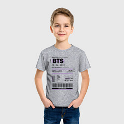 Футболка хлопковая детская Bts ticket, цвет: меланж — фото 2