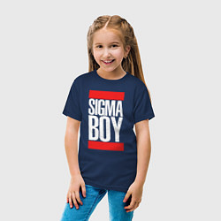 Футболка хлопковая детская Sigma boy, цвет: тёмно-синий — фото 2