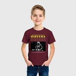 Футболка хлопковая детская Курт Кобейн Nirvana, цвет: меланж-бордовый — фото 2