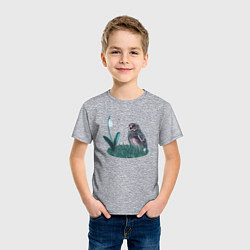 Футболка хлопковая детская Сова и подснежник, цвет: меланж — фото 2