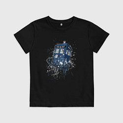 Футболка хлопковая детская Magic tardis, цвет: черный