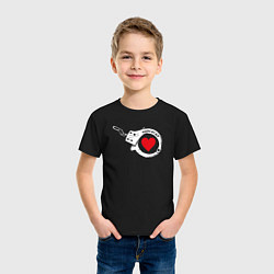 Футболка хлопковая детская Навсегда парное - наручник, цвет: черный — фото 2