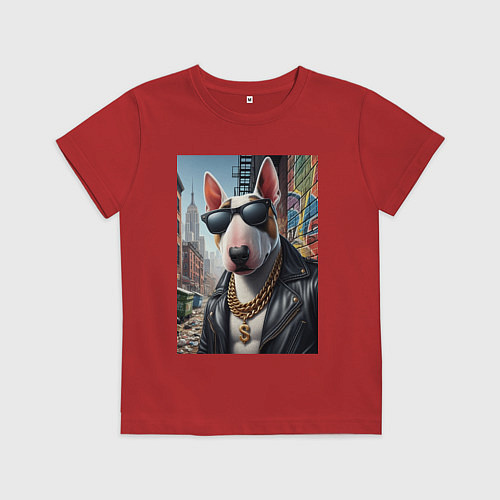 Детская футболка Булли - смотрящий района / Красный – фото 1