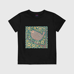 Футболка хлопковая детская Крапивник, цвет: черный