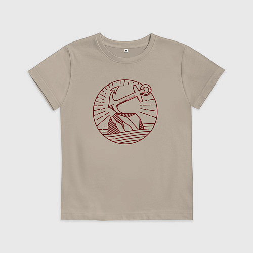 Детская футболка Якорь в камне / Миндальный – фото 1