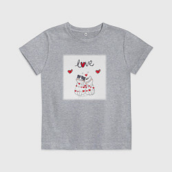 Футболка хлопковая детская Любовная романтика, цвет: меланж