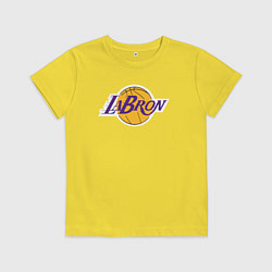 Футболка хлопковая детская LaBron Lakers, цвет: желтый