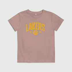 Футболка хлопковая детская Lakers 1948, цвет: пыльно-розовый