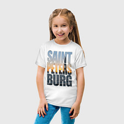 Футболка хлопковая детская Санкт-Петербург Лахта центр, цвет: белый — фото 2