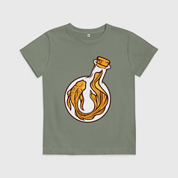 Футболка хлопковая детская Золотая рыбка в колбе, цвет: авокадо