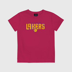 Футболка хлопковая детская Team Los Angeles Lakers, цвет: маджента