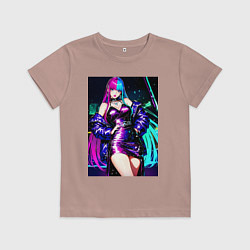 Футболка хлопковая детская Девушка поп идол, цвет: пыльно-розовый