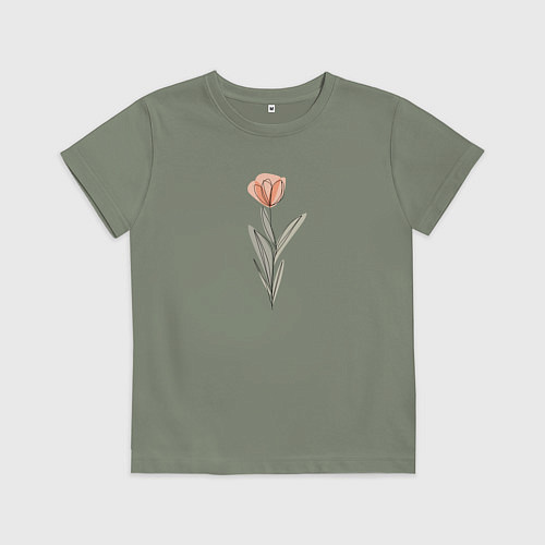 Детская футболка Тюльпан линиями / Авокадо – фото 1