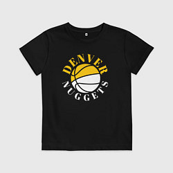 Футболка хлопковая детская Denver Nuggets sport, цвет: черный